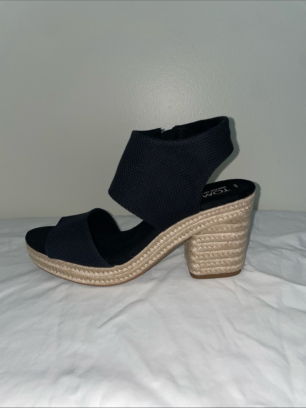 TOMS Majorca Woven Espadrille Block Heel Platform Sandal. NWT!!